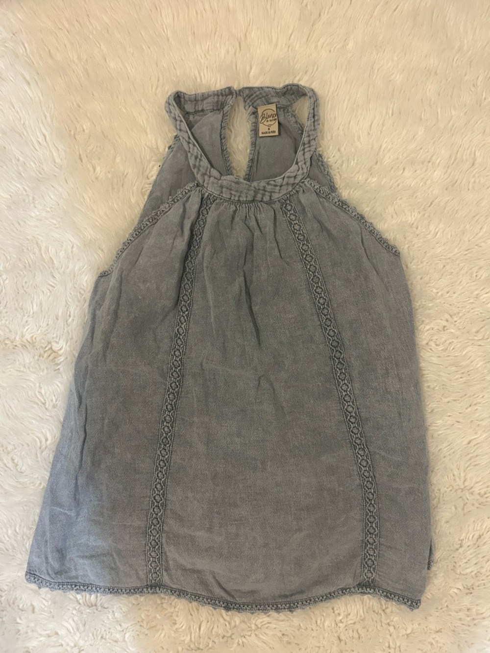 Light Blue Denim-Style Small Women’s Top Blanco by nature